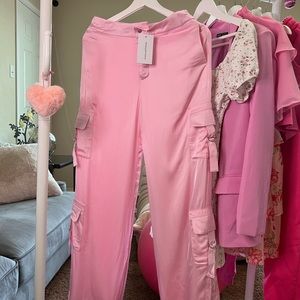 Soft Cargo Pants In Light Pink